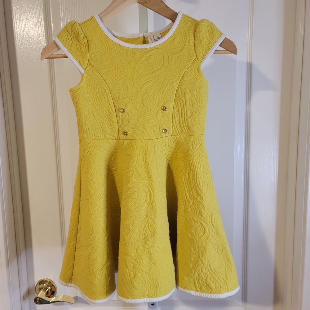 Janie and Jack Yellow Jacquard Kids Dress 7
